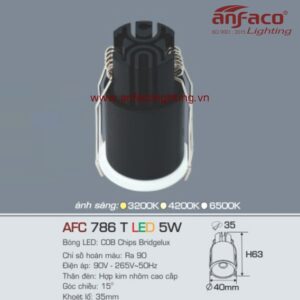 AFC 786T 5W Đèn Led downlight âm trần Anfaco AFC 786T 5W góc chiếu 15 độ chiếu điểm