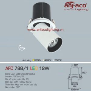 AFC 788/12W Đèn Led downlight âm trần thò thụt Anfaco AFC 788/1/12W vuông xoay góc