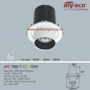 AFC 788/12W Đèn Led downlight âm trần thò thụt Anfaco AFC 788/1/12W vuông xoay góc