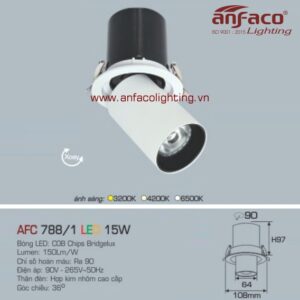 AFC 788/15W Đèn Led downlight âm trần thò thụt Anfaco AFC 788/1/15W vuông xoay góc