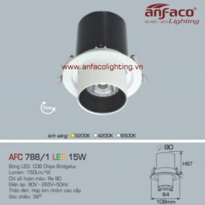 AFC 788/15W Đèn Led downlight âm trần thò thụt Anfaco AFC 788/1/15W vuông xoay góc