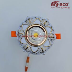 AFC Puly 02T 10W Đèn Led downlight âm trần Anfaco Puly viền hoa văn vàng cao cấp