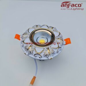 AFC Puly 02T 10W Đèn Led downlight âm trần Anfaco Puly viền hoa văn vàng cao cấp