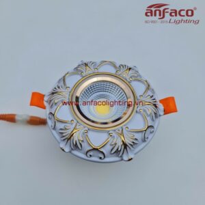 AFC Puly 02T 10W Đèn Led downlight âm trần Anfaco Puly viền hoa văn vàng cao cấp