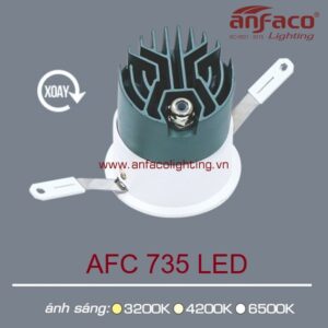AFC 735D 735T 7W 12W Đèn LED Anfaco âm trần xoay góc AFC 735 7W Anfaco