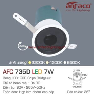 AFC 735D 7W Đèn LED Anfaco âm trần xoay góc AFC 735 7W Anfaco
