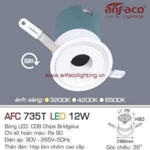AFC 735T 12W Đèn LED Anfaco âm trần xoay góc AFC 735 12W Anfaco