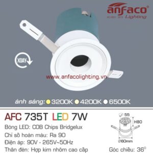 AFC 735T 7W Đèn LED Anfaco âm trần xoay góc AFC 735 7W Anfaco