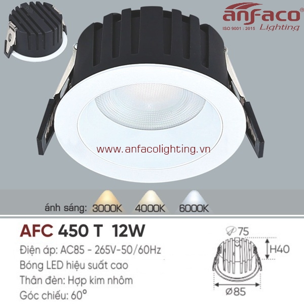 Đèn âm trần Anfaco Led AFC 450T 12W
